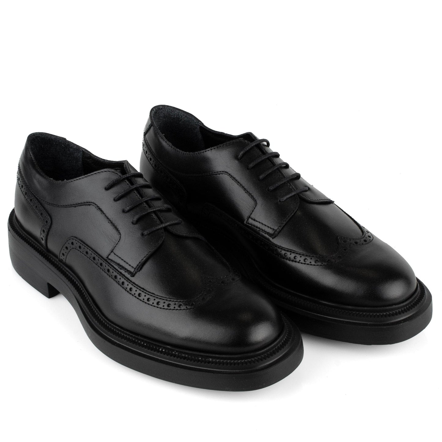 DARIS МЪЖКИ ОБУВКИ Елегантни мъжки кожени обувки в черно 72121