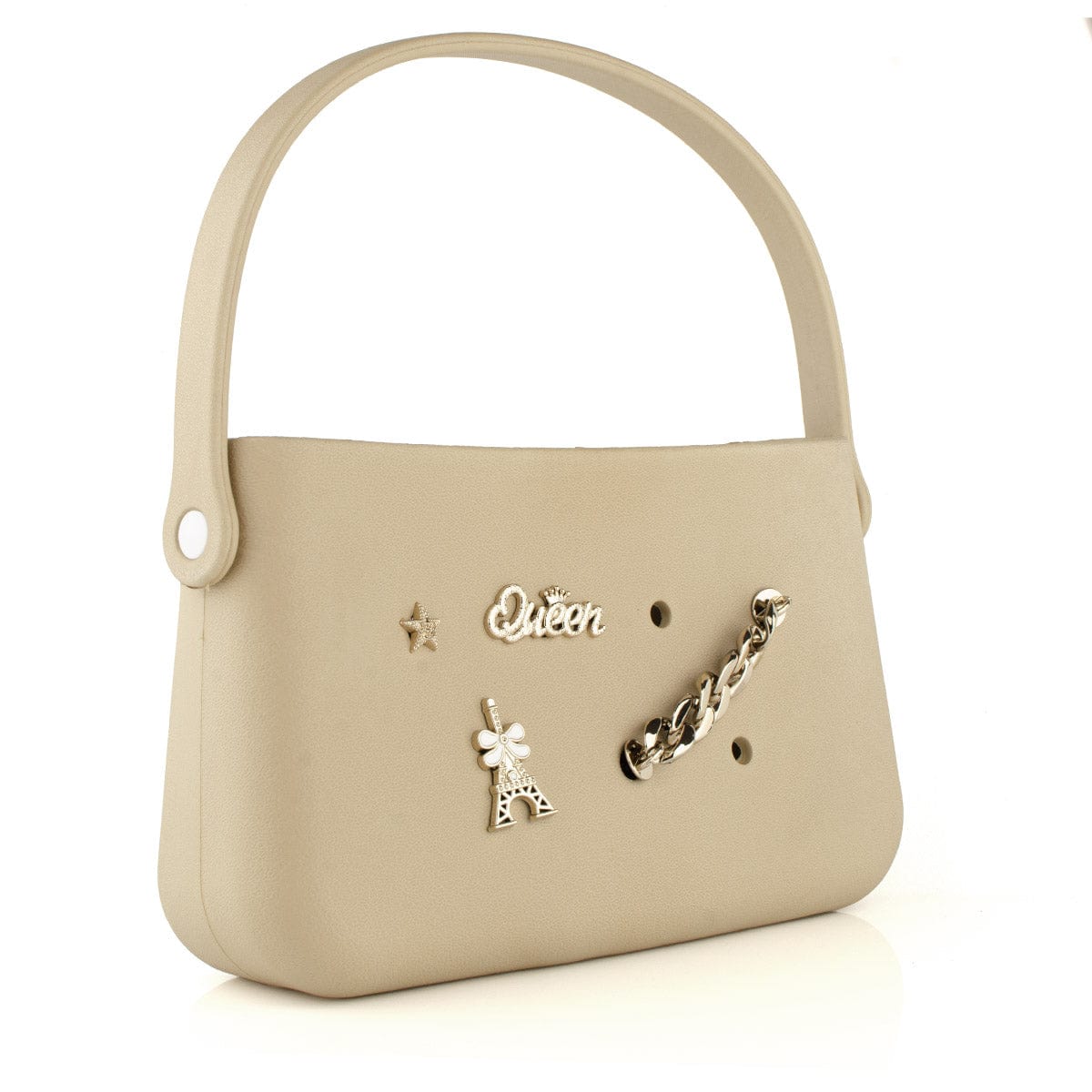 DARIS АКСЕСОАРИ Beige Дамска гумена чанта в бежово B0200