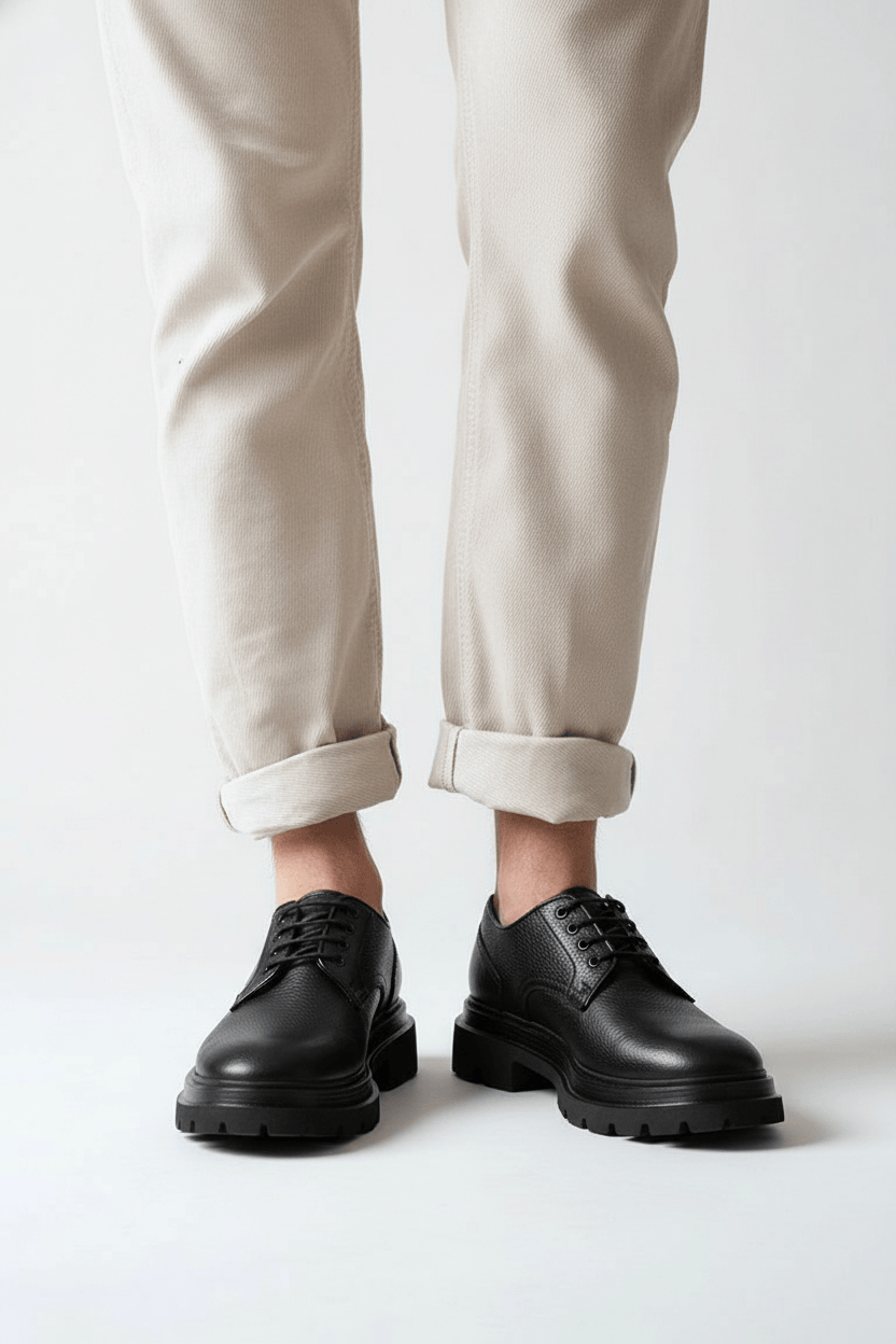 DARIS МЪЖКИ ОБУВКИ Елегантни мъжки обувки от кожа на груба подметка G067