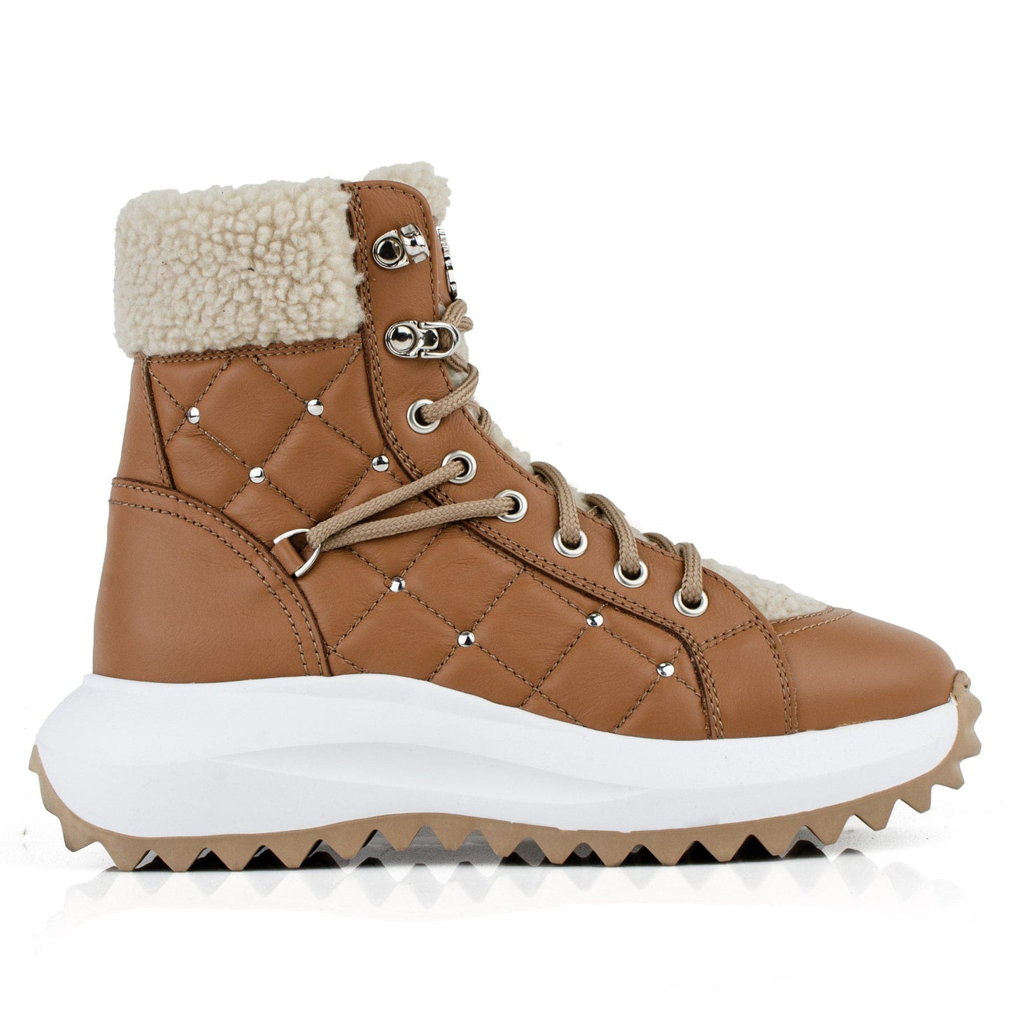 DARIS ДАМСКИ ОБУВКИ Дамски кожени боти с вълна в кафяво 1003