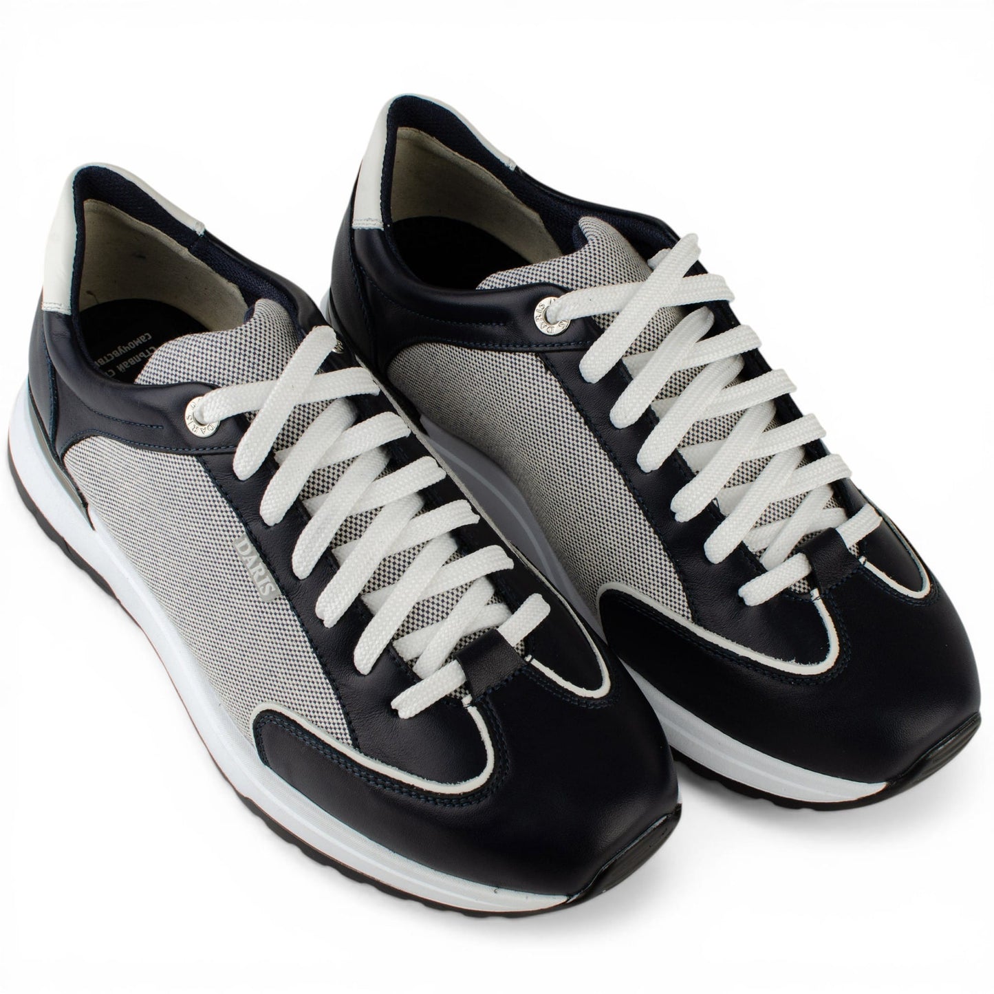 DARIS МЪЖКИ ОБУВКИ Олекотени мъжки кожени маратонки в тъмносиньо и бяло 68342