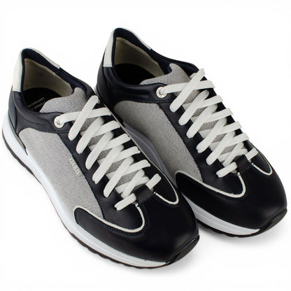 DARIS МЪЖКИ ОБУВКИ Олекотени мъжки кожени маратонки в тъмносиньо и бяло 68342