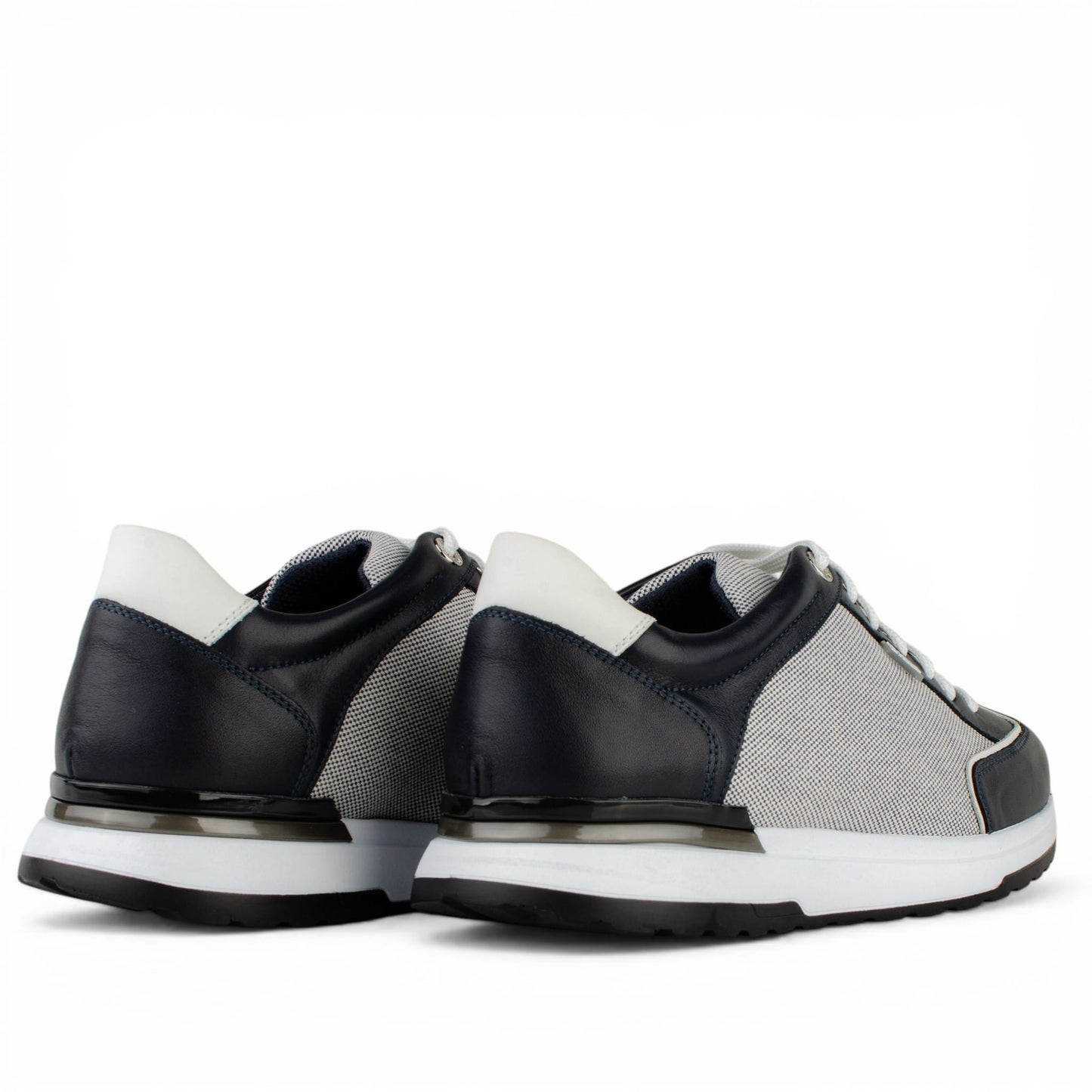 DARIS МЪЖКИ ОБУВКИ Олекотени мъжки кожени маратонки в тъмносиньо и бяло 68342