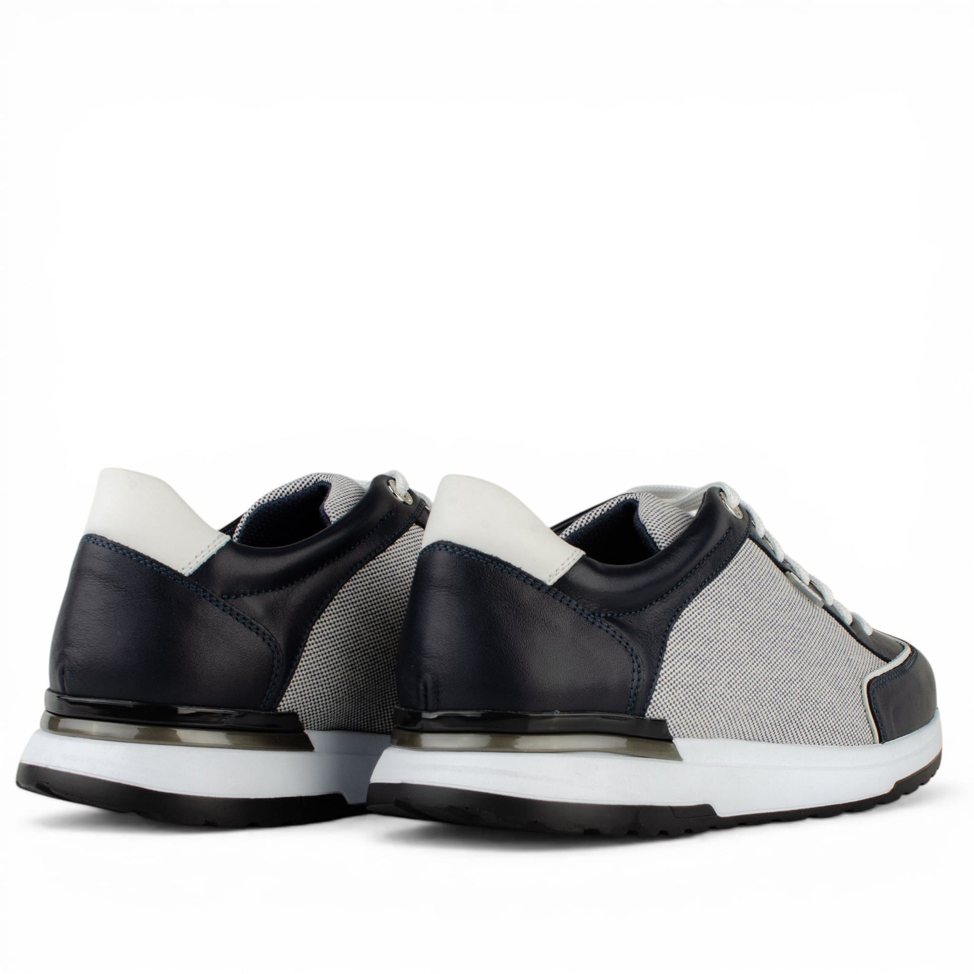 DARIS МЪЖКИ ОБУВКИ Олекотени мъжки кожени маратонки в тъмносиньо и бяло 68342