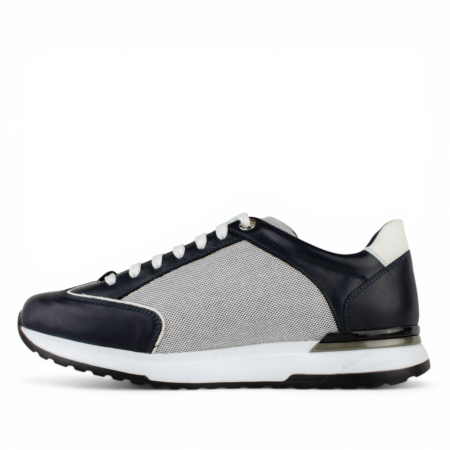 DARIS МЪЖКИ ОБУВКИ Олекотени мъжки кожени маратонки в тъмносиньо и бяло 68342