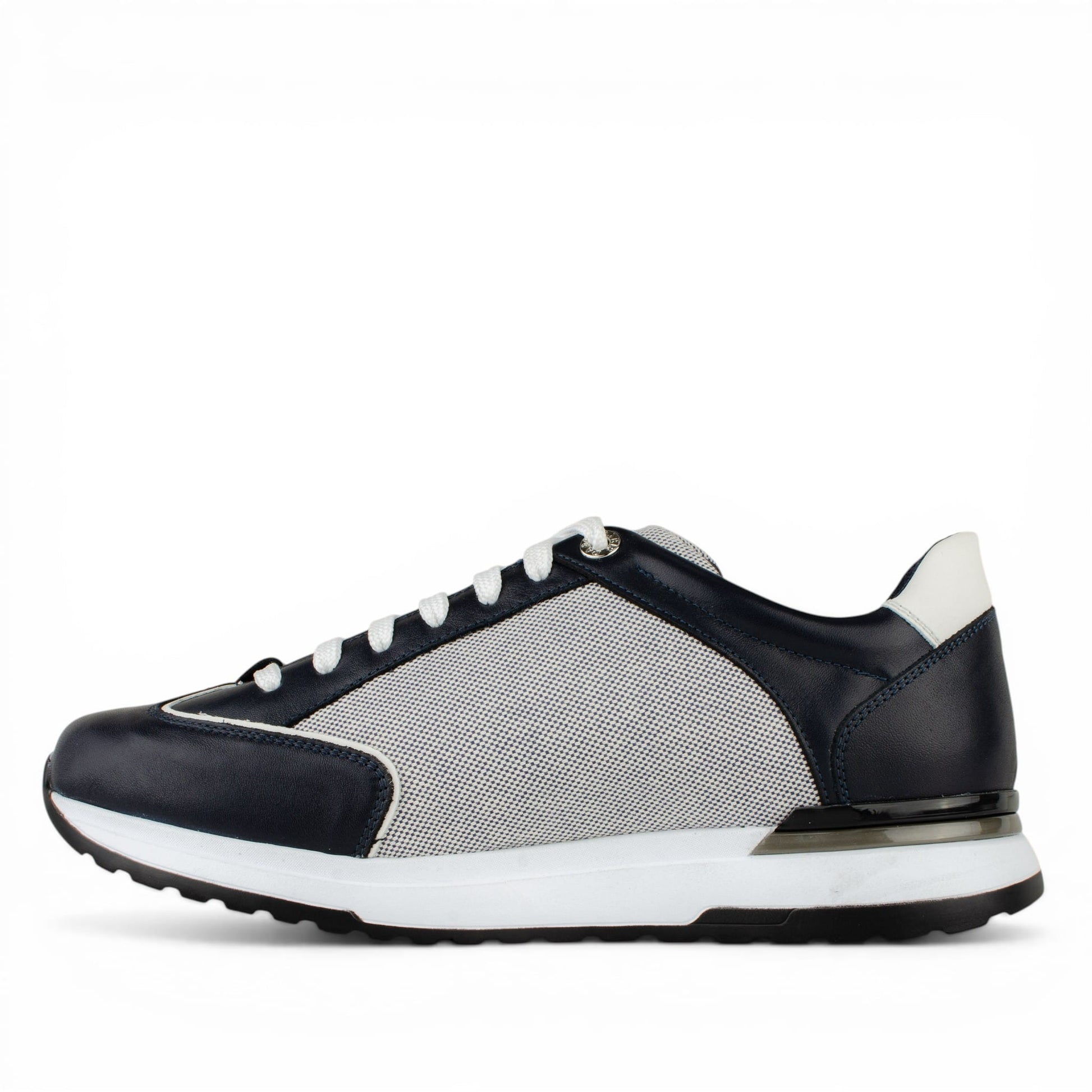 DARIS МЪЖКИ ОБУВКИ Олекотени мъжки кожени маратонки в тъмносиньо и бяло 68342