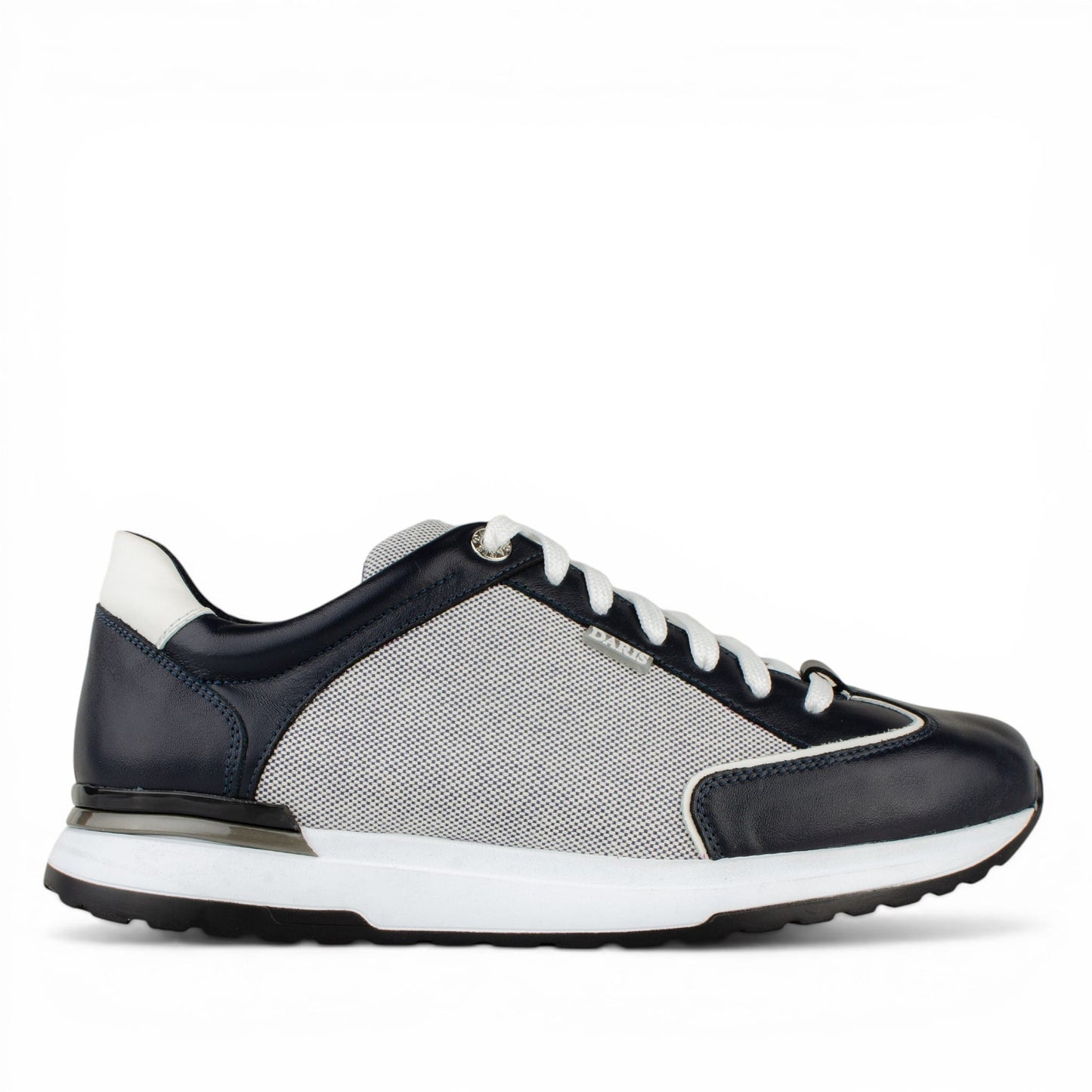 DARIS МЪЖКИ ОБУВКИ Олекотени мъжки кожени маратонки в тъмносиньо и бяло 68342