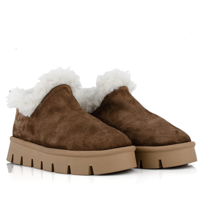 DARIS ДАМСКИ ОБУВКИ Ежедневни дамски велурени обувки в кафяво B001