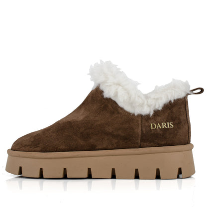 DARIS ДАМСКИ ОБУВКИ Ежедневни дамски велурени обувки в кафяво B001