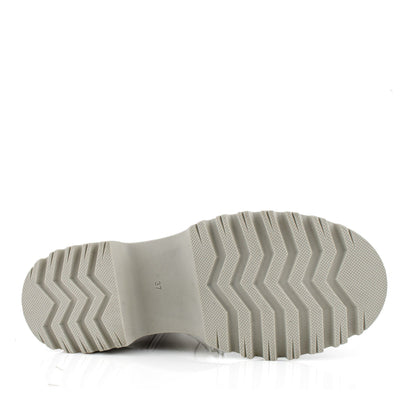 DARIS ДАМСКИ ОБУВКИ Дамски кожени боти с цип и връзки в бежово B002