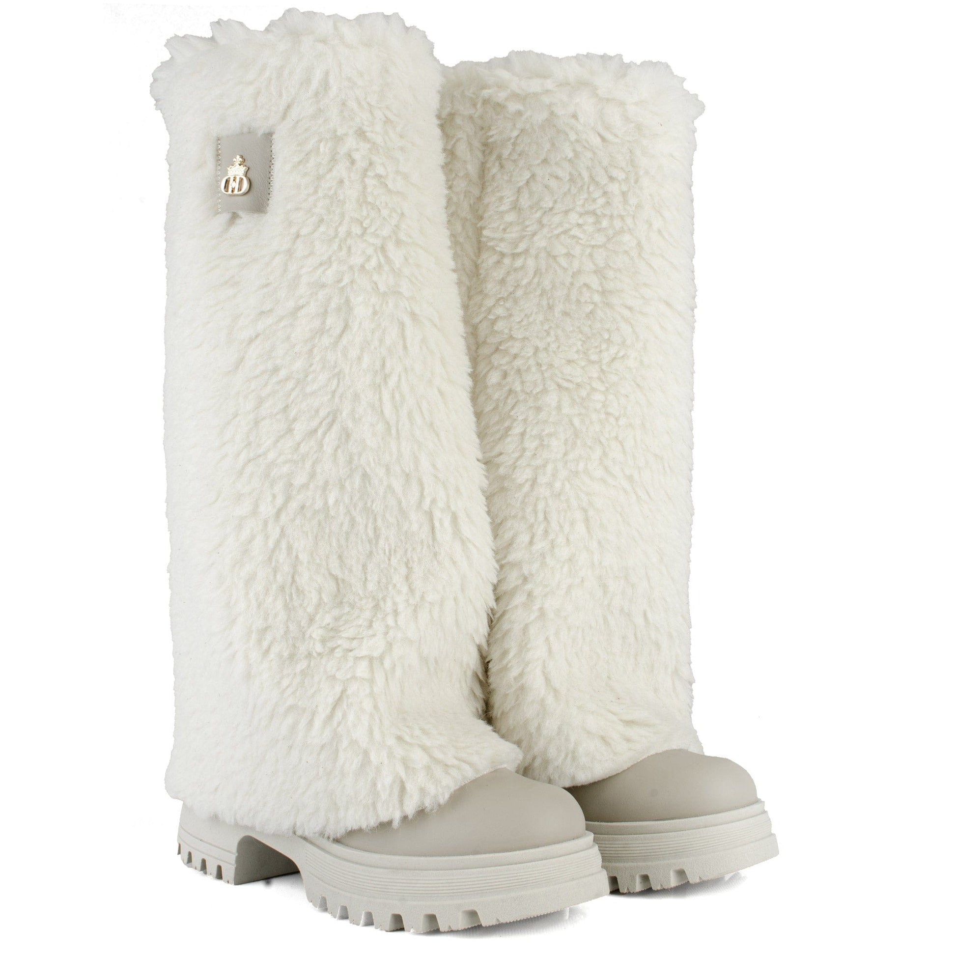 DARIS ДАМСКИ ОБУВКИ Ексклузивни дамски кожени ботуши в бежово B004