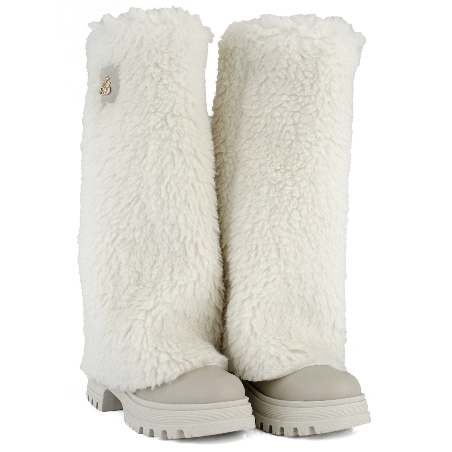 DARIS ДАМСКИ ОБУВКИ Ексклузивни дамски кожени ботуши в бежово B004