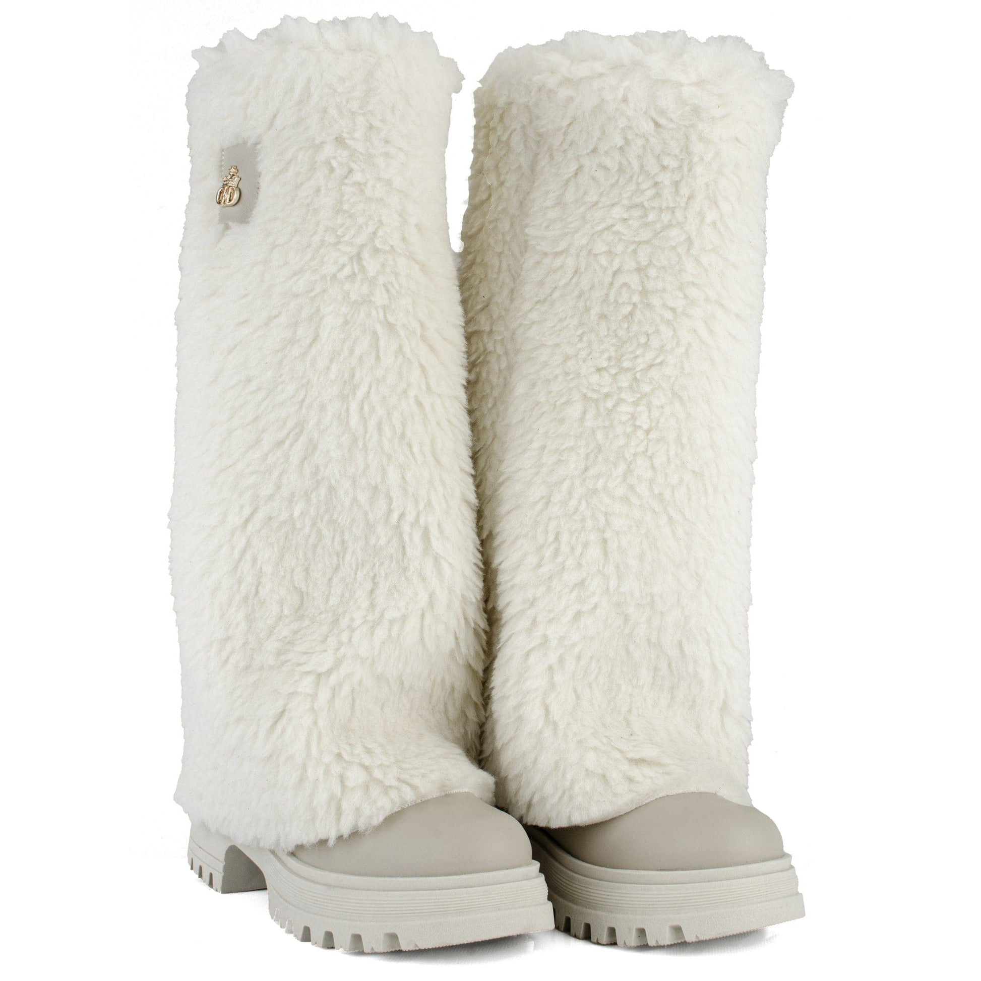 DARIS ДАМСКИ ОБУВКИ Ексклузивни дамски кожени ботуши в бежово B004