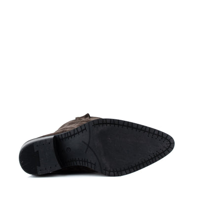 DARIS ДАМСКИ ОБУВКИ Дамски велурени уестър ботуши в тъмнокафяв цвят E2851