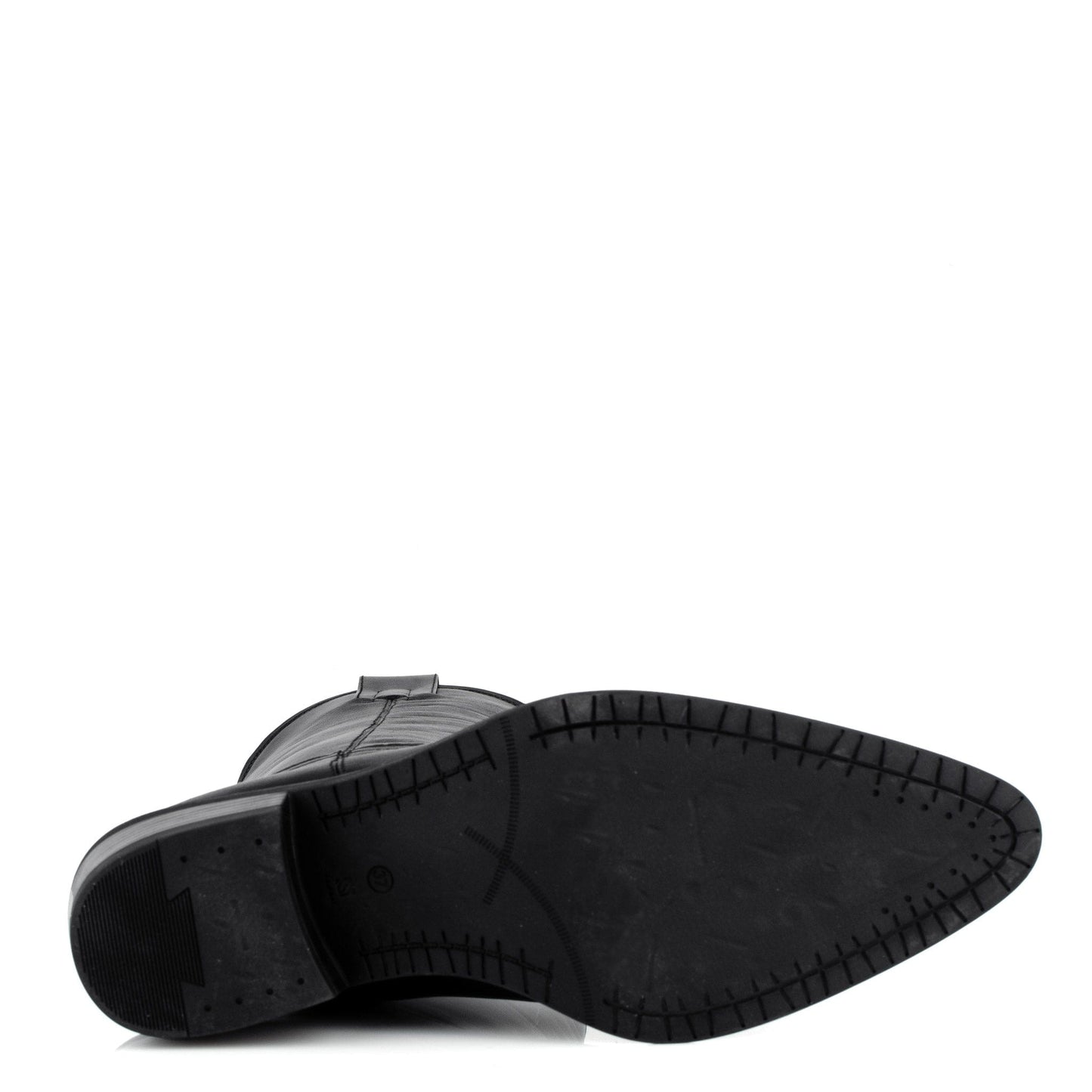 DARIS ДАМСКИ ОБУВКИ Дамски кожени уестър ботуши в черен цвят E2854