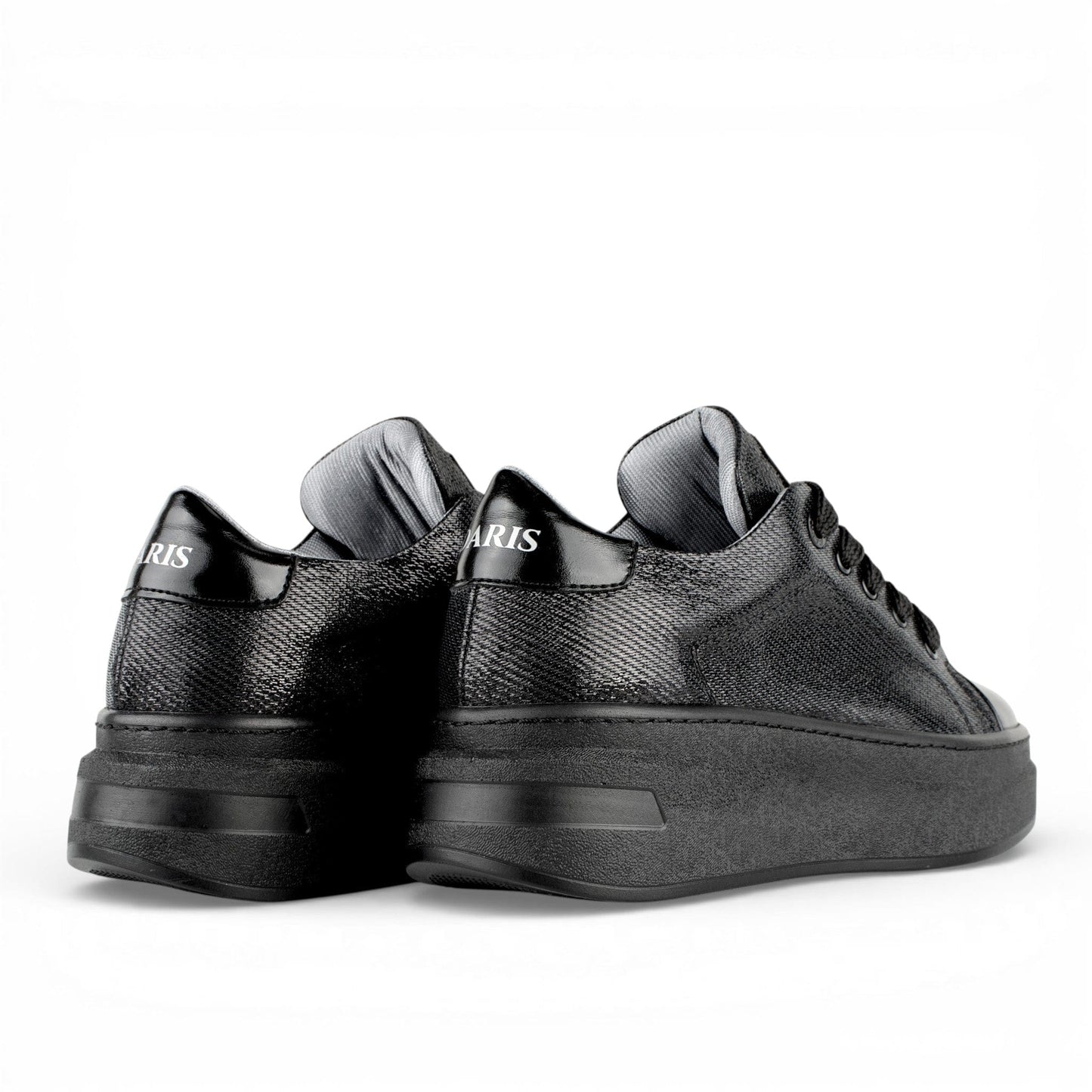 DARIS ДАМСКИ ОБУВКИ Олекотени дамски сникърси от еко кожа в черно ECO1