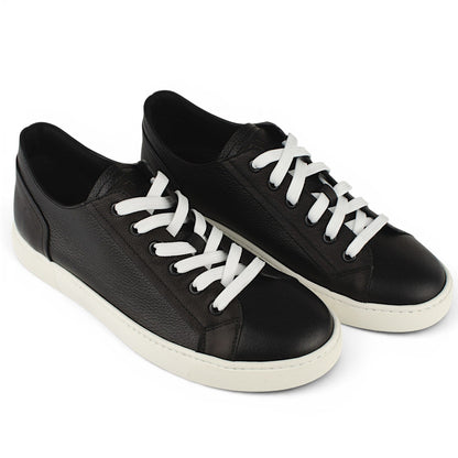 DARIS МЪЖКИ ОБУВКИ Олекотени мъжки кожени кецове в черно G052