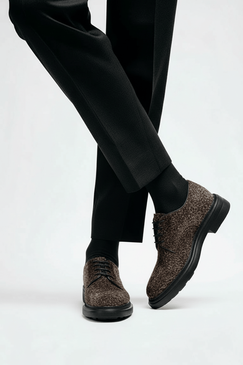 DARIS МЪЖКИ ОБУВКИ Мъжки елегантни велурени обувки в кафяво g067-1