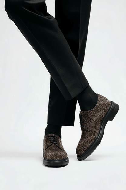 DARIS МЪЖКИ ОБУВКИ Мъжки елегантни велурени обувки в кафяво g067-1