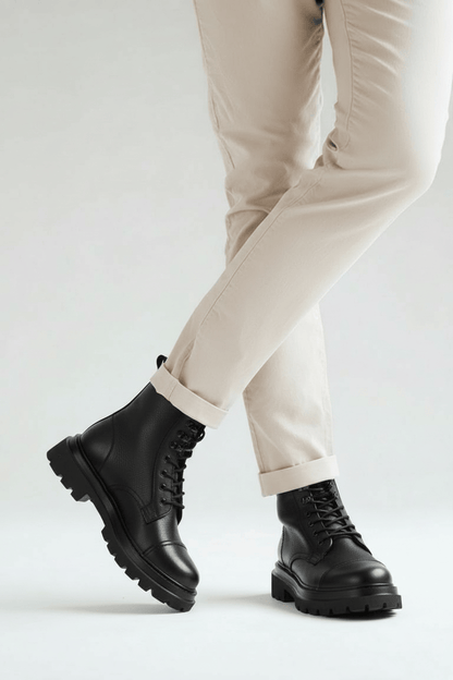 DARIS МЪЖКИ ОБУВКИ Мъжки кожени боти в черно g069