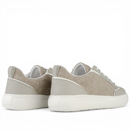 DARIS МЪЖКИ ОБУВКИ Олекотени мъжки кожени кецове в сиво и бежово g080