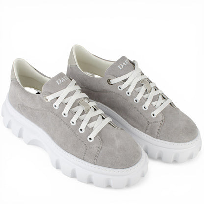 DARIS МЪЖКИ ОБУВКИ Мъжки велурени кецове в светлосиво g088