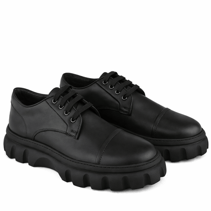 DARIS МЪЖКИ ОБУВКИ Мъжки ежедневни кожени обувки в черно g096
