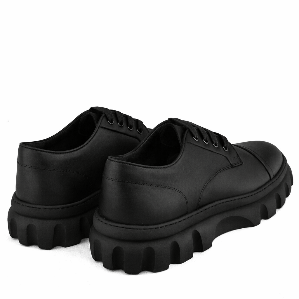 DARIS МЪЖКИ ОБУВКИ Мъжки ежедневни кожени обувки в черно g096