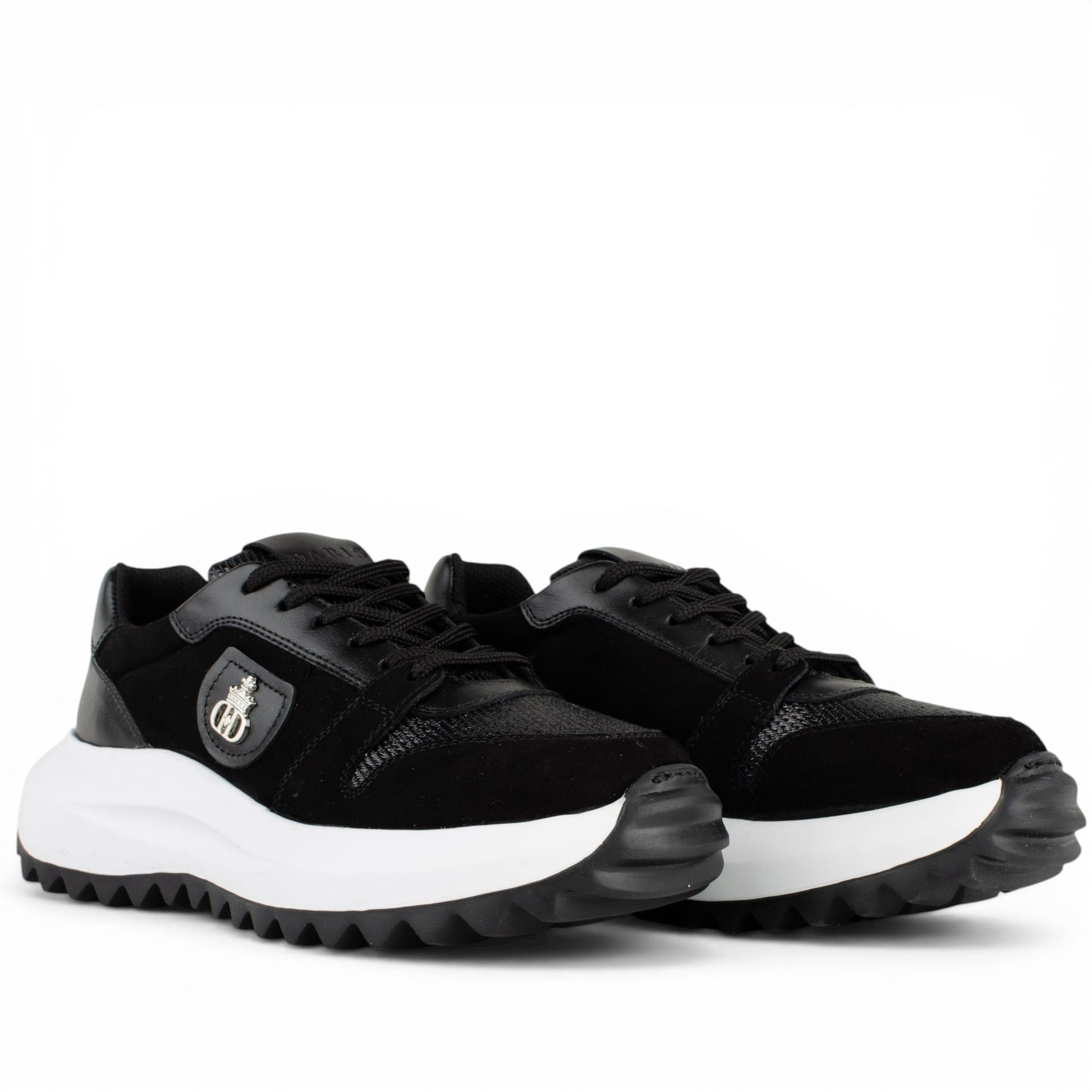 DARIS ДАМСКИ ОБУВКИ Олекотени дамски велурени сникърси в черно I002