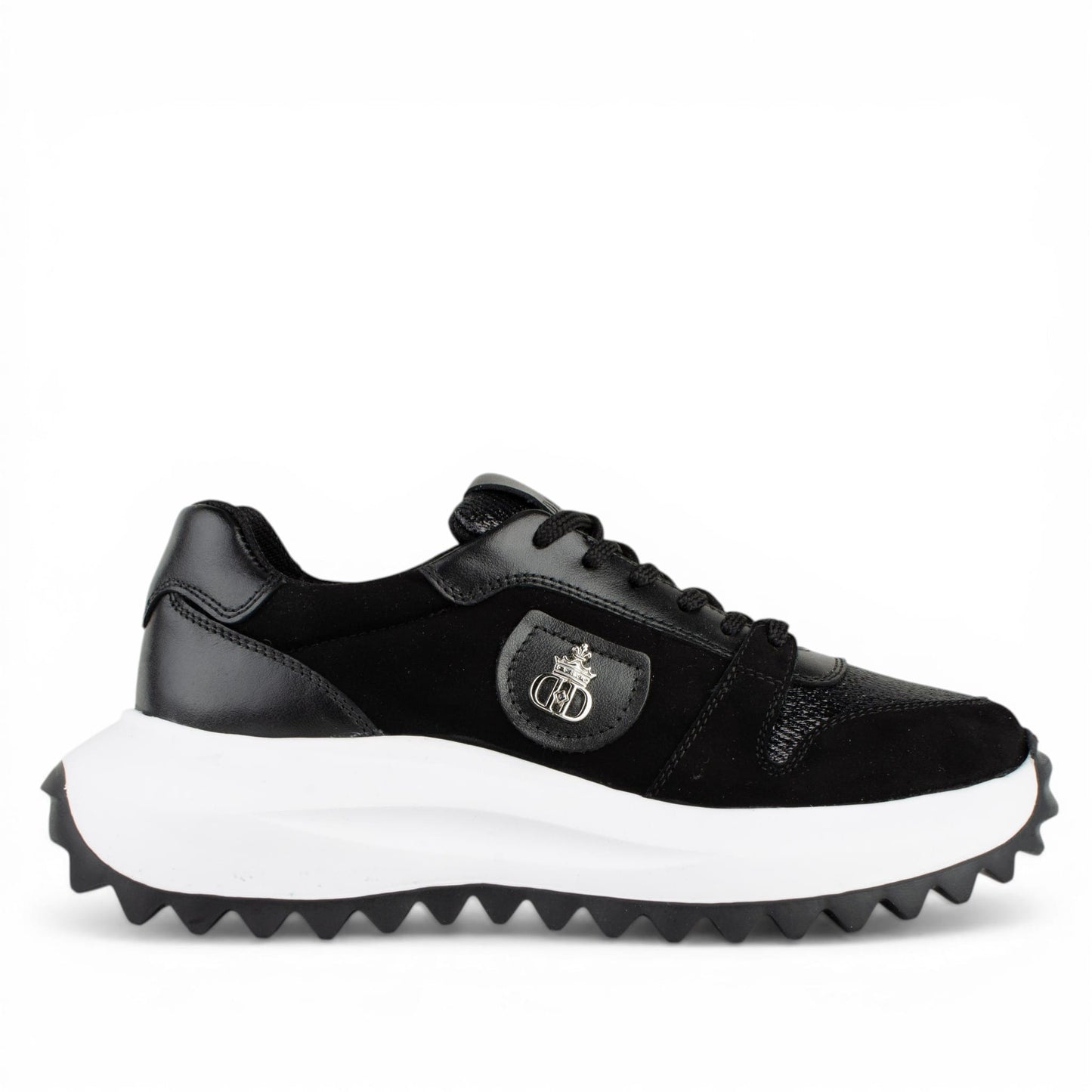 DARIS ДАМСКИ ОБУВКИ Олекотени дамски велурени сникърси в черно I002