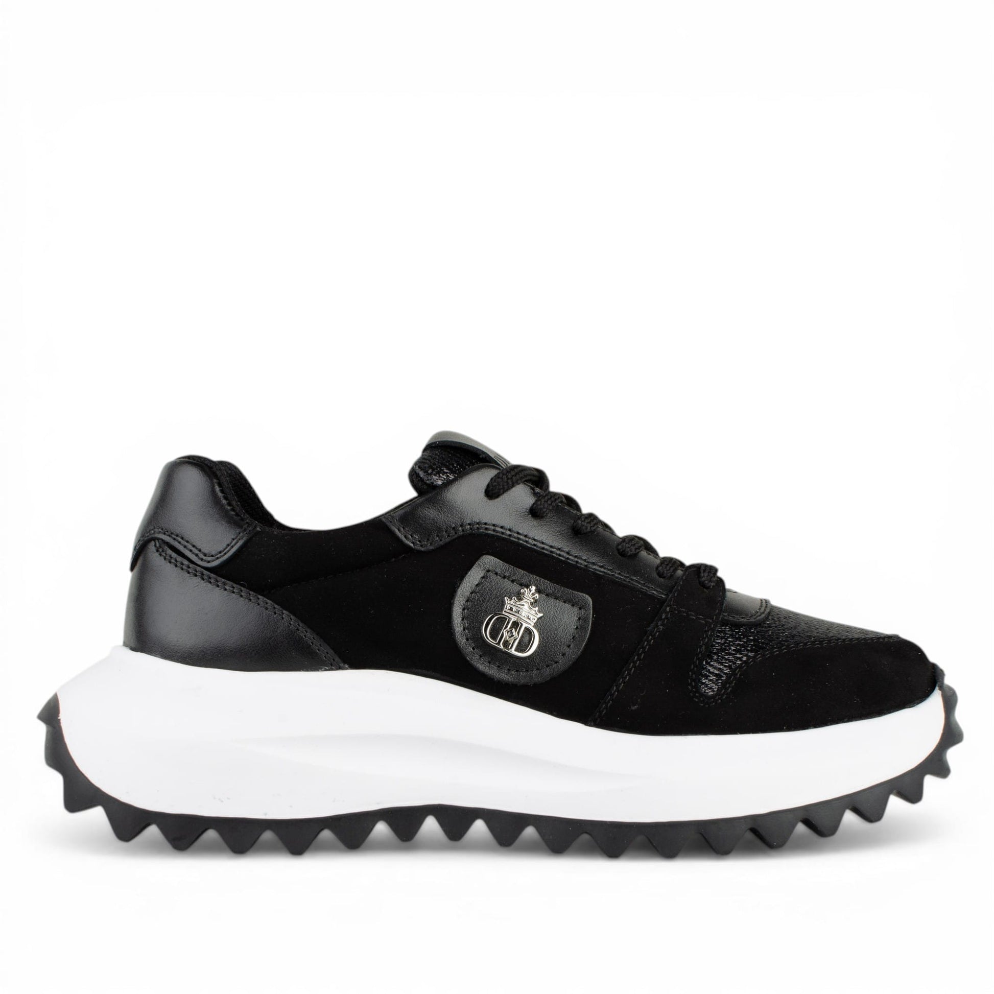 DARIS ДАМСКИ ОБУВКИ Олекотени дамски велурени сникърси в черно I002