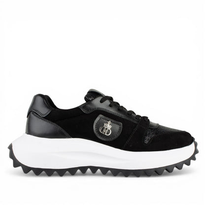 DARIS ДАМСКИ ОБУВКИ Олекотени дамски велурени сникърси в черно I002