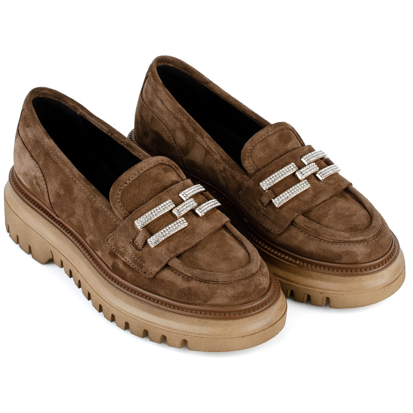 DARIS ДАМСКИ ОБУВКИ Дамски велурени мокасини в кафяво w374