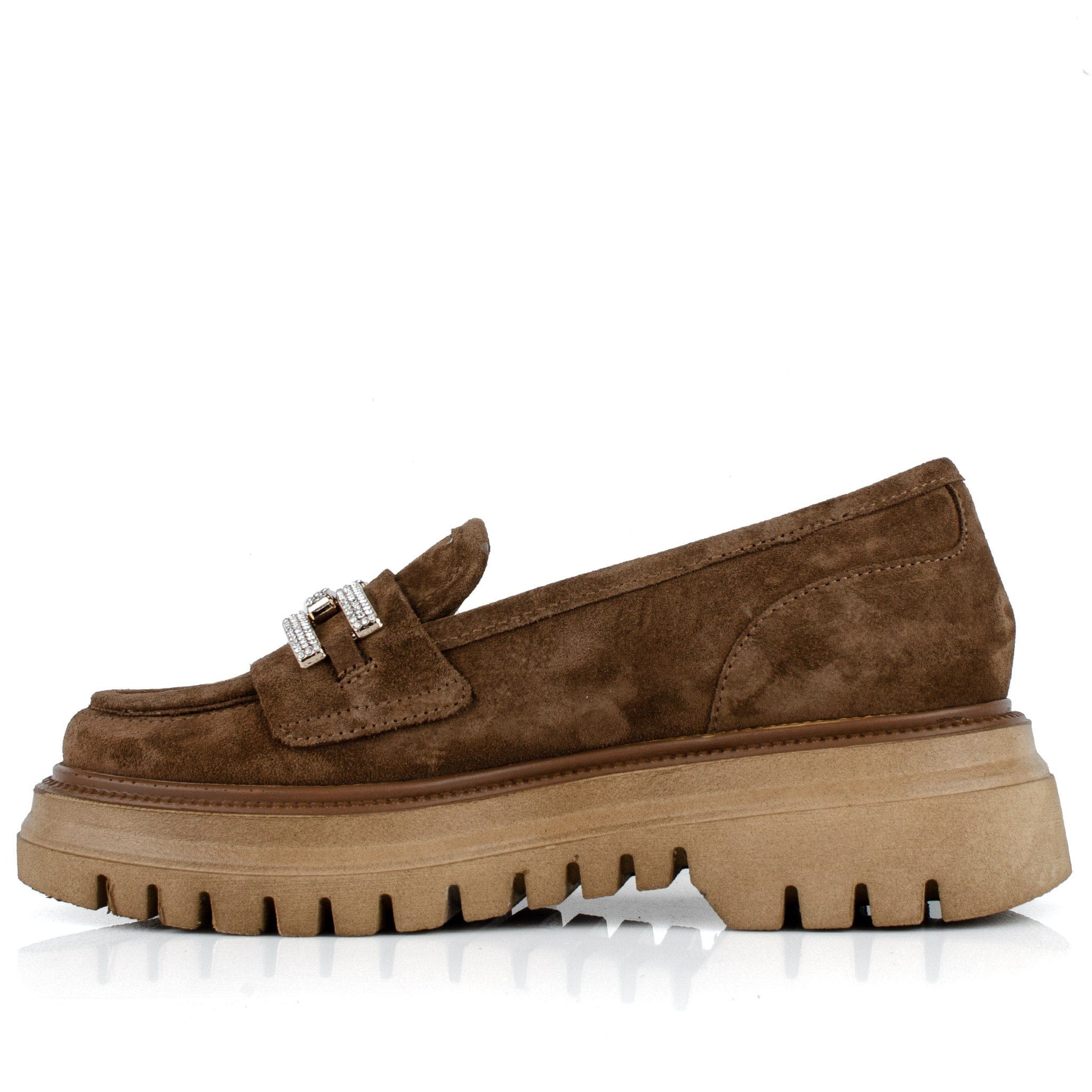 DARIS ДАМСКИ ОБУВКИ Дамски велурени мокасини в кафяво w374