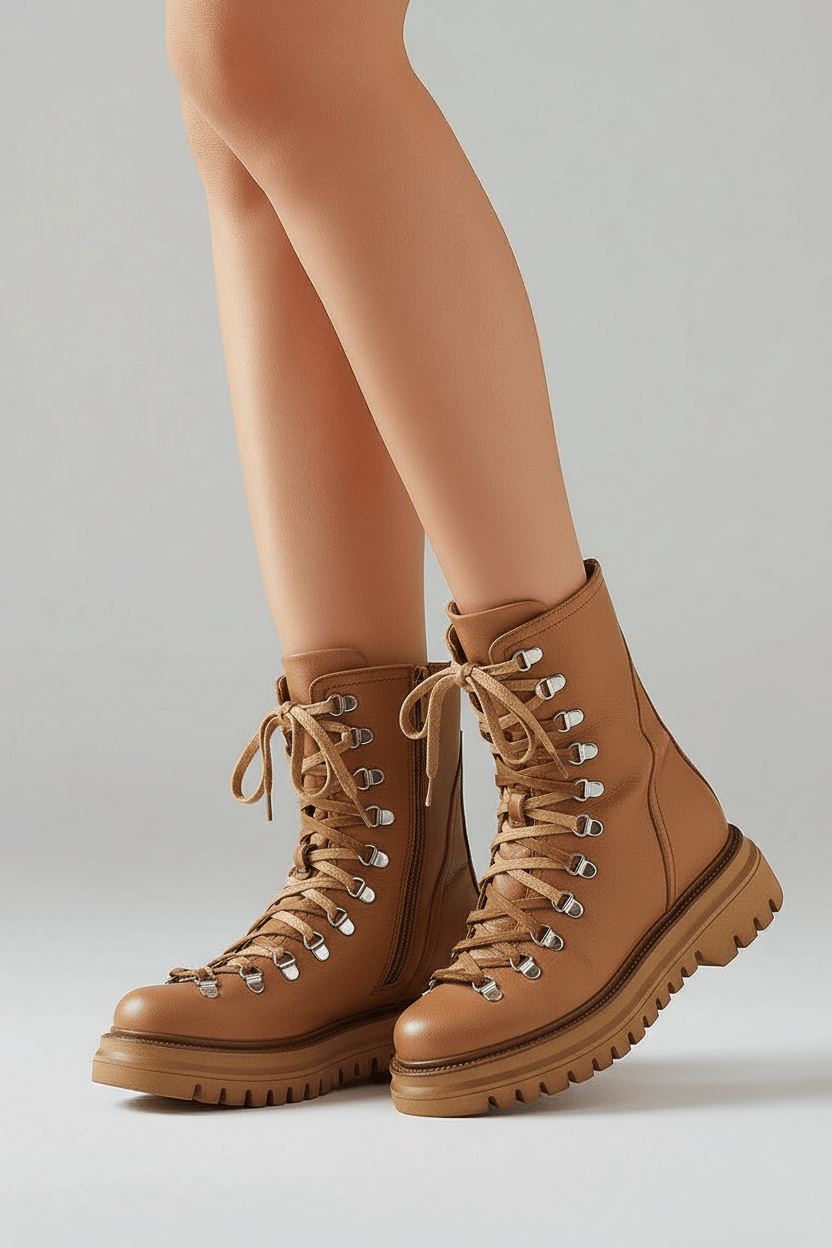 DARIS ДАМСКИ ОБУВКИ Дамски кожени боти в светлокафяво w430