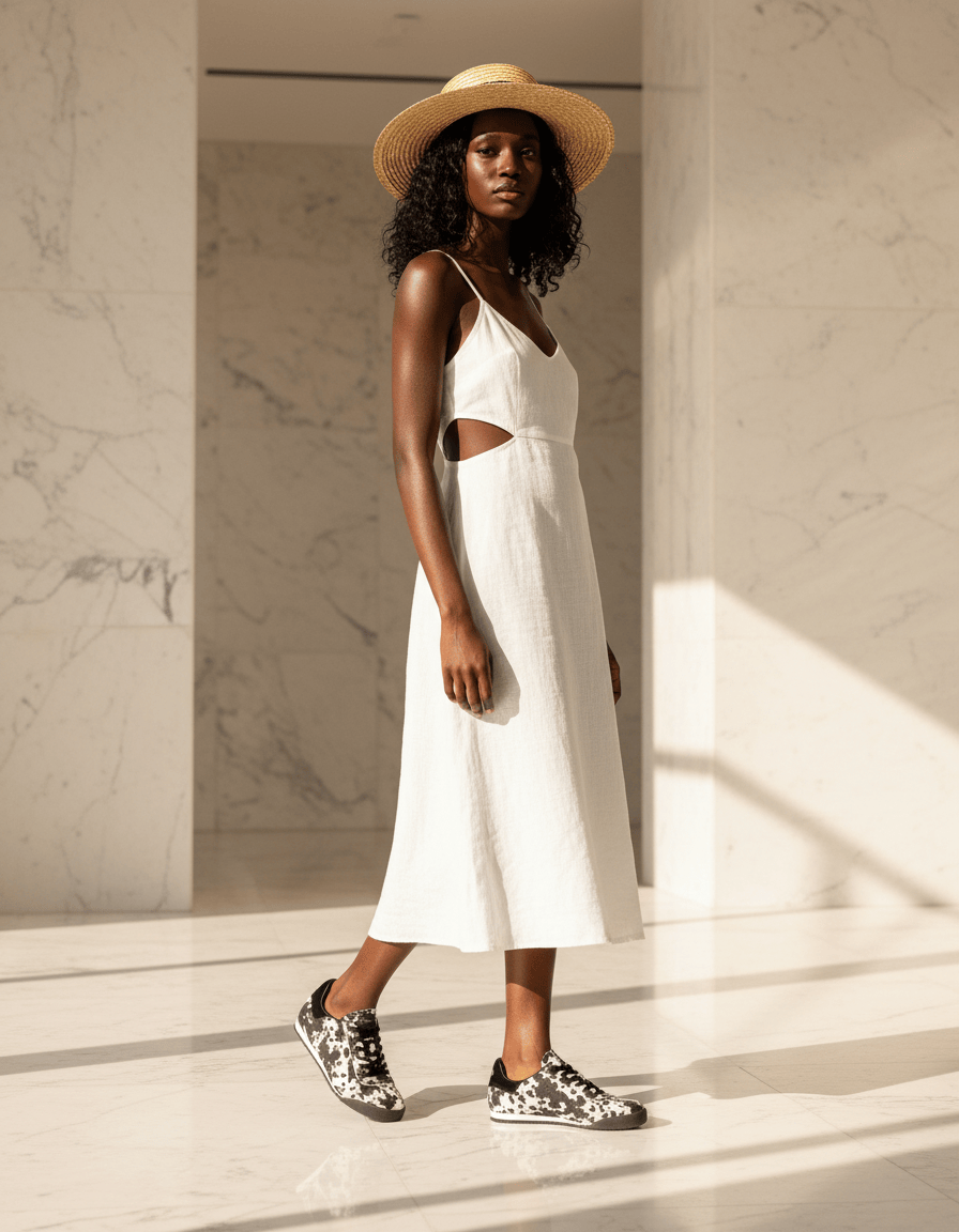 DARIS ДАМСКИ ОБУВКИ Дамски велурени сникърси в черно и бяло w546