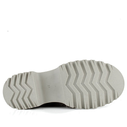 DARIS ДАМСКИ ОБУВКИ Дамски кожени боти в кафяво с цип и връзки w615