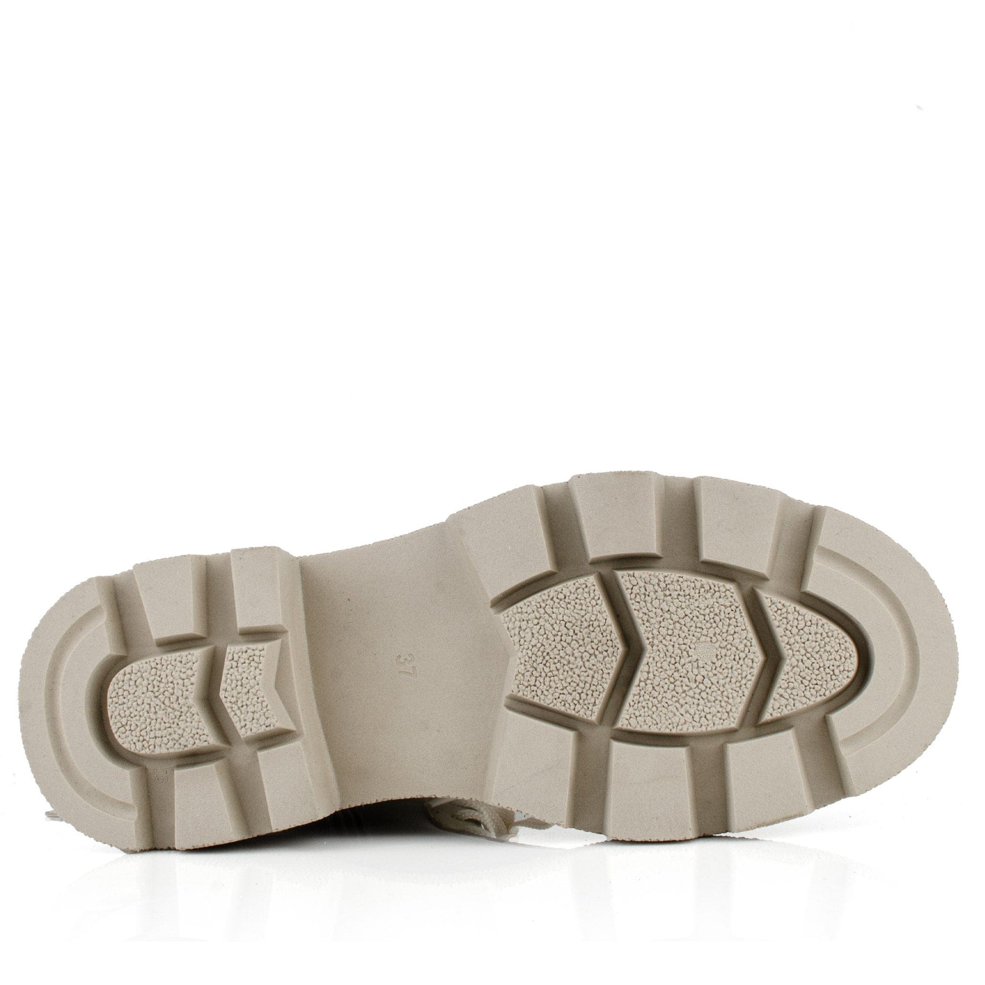 DARIS ДАМСКИ ОБУВКИ Дамски кожени боти в бежово с цип и връзки w628