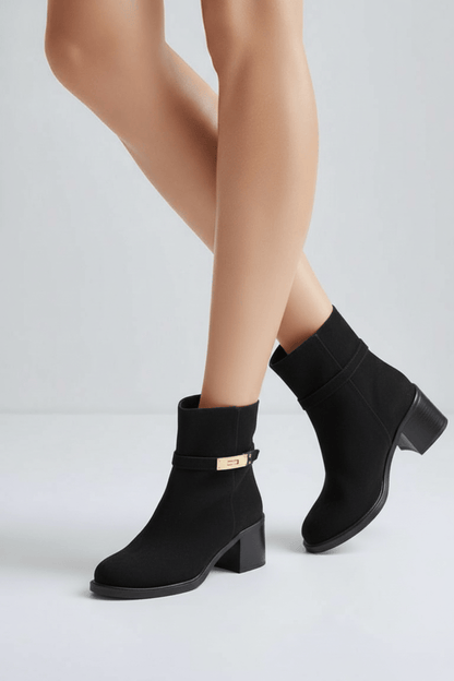 DARIS ДАМСКИ ОБУВКИ Дамски велурени боти в черно w630