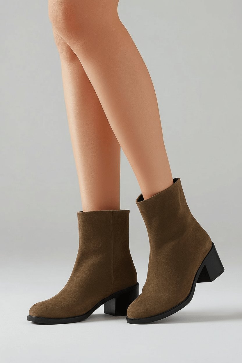 DARIS ДАМСКИ ОБУВКИ Дамски велурени боти в кафяво w630