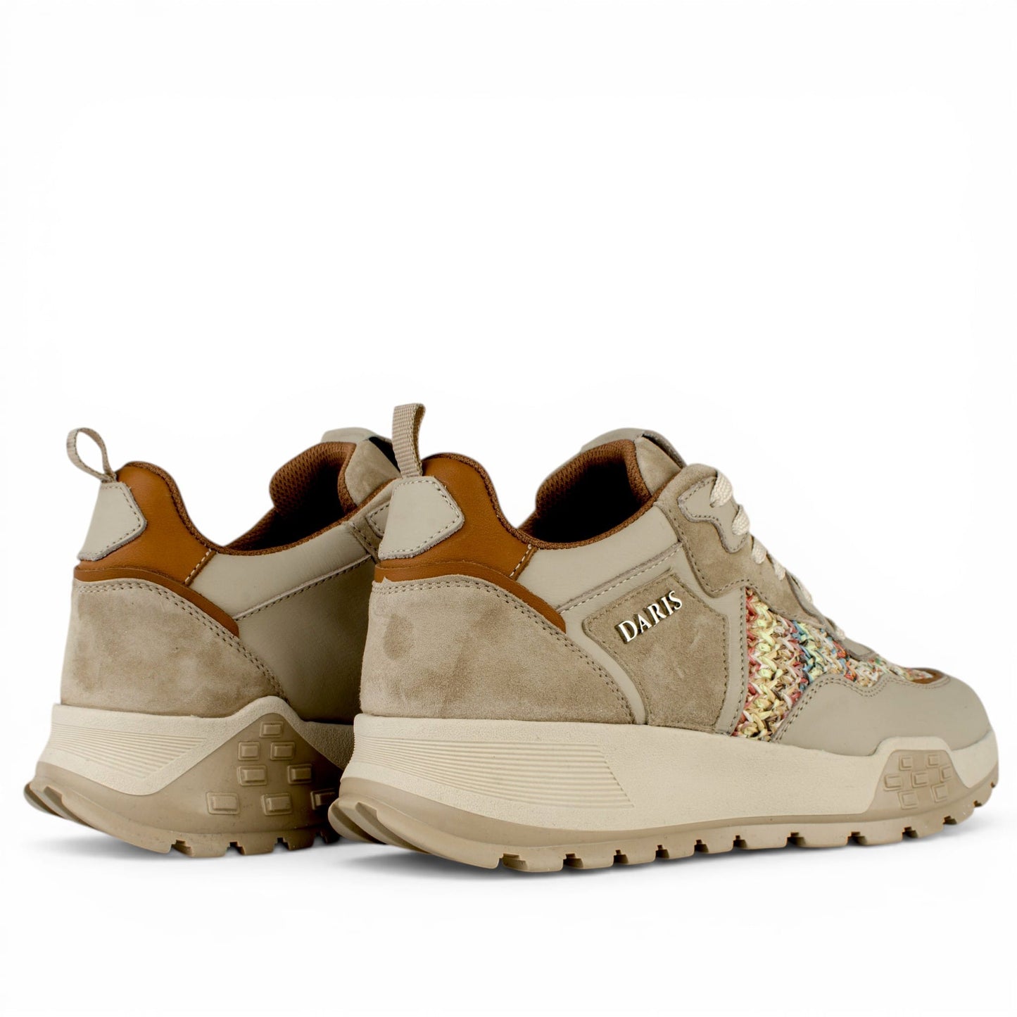DARIS ДАМСКИ ОБУВКИ Дамски кожени сникърси в бежово и кафяво w632