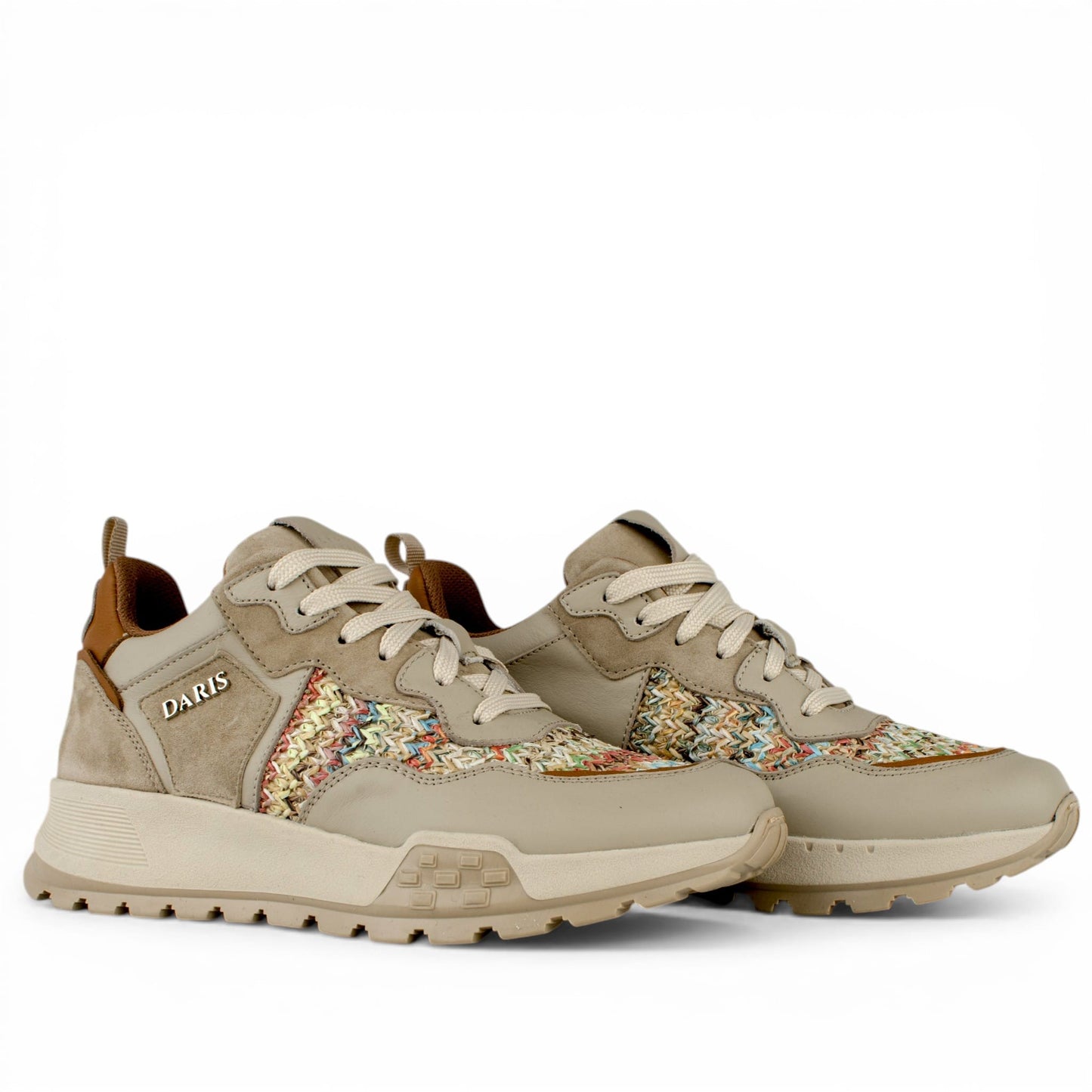DARIS ДАМСКИ ОБУВКИ Дамски кожени сникърси в бежово и кафяво w632