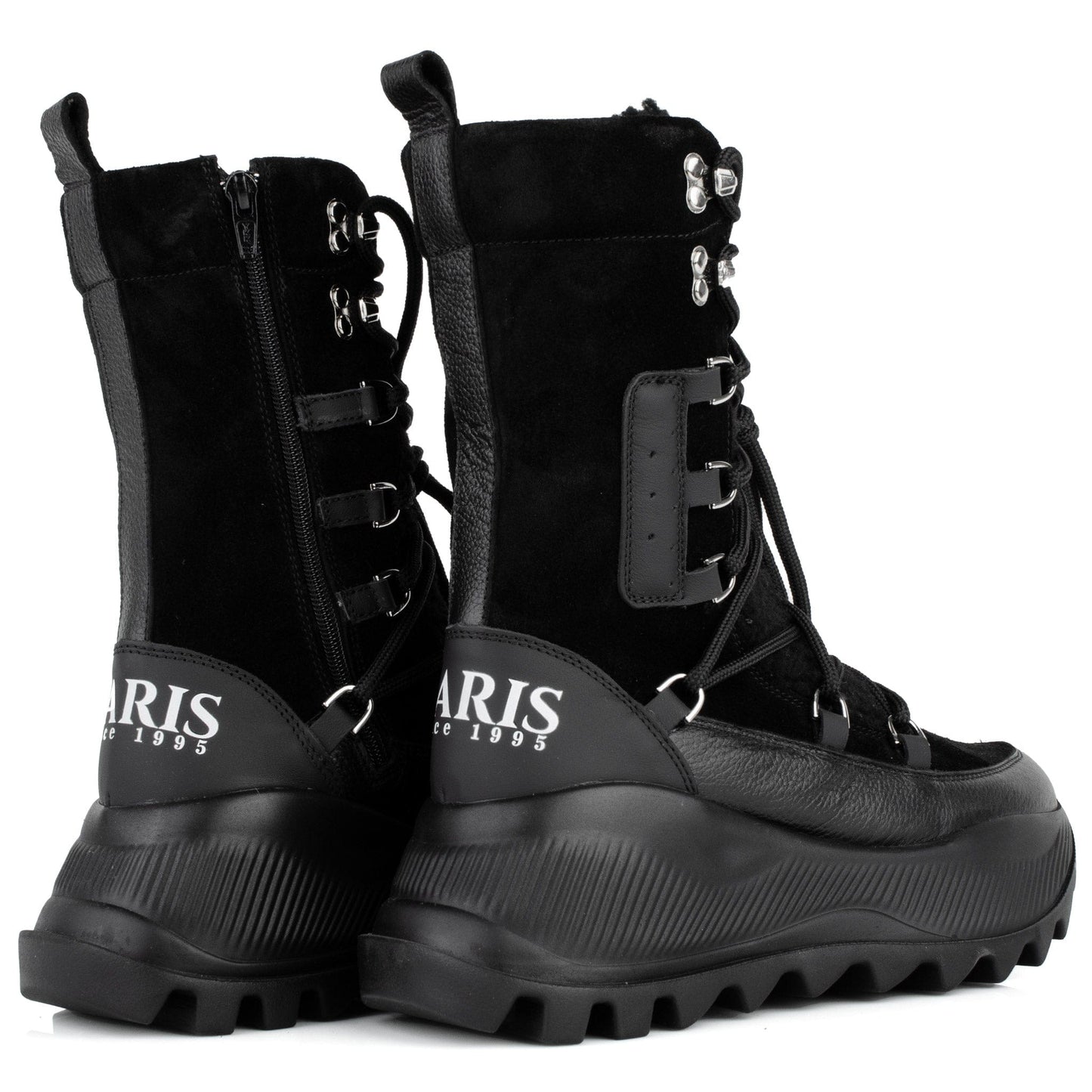 DARIS ДАМСКИ ОБУВКИ Дамски кожени спортни боти в черно w635