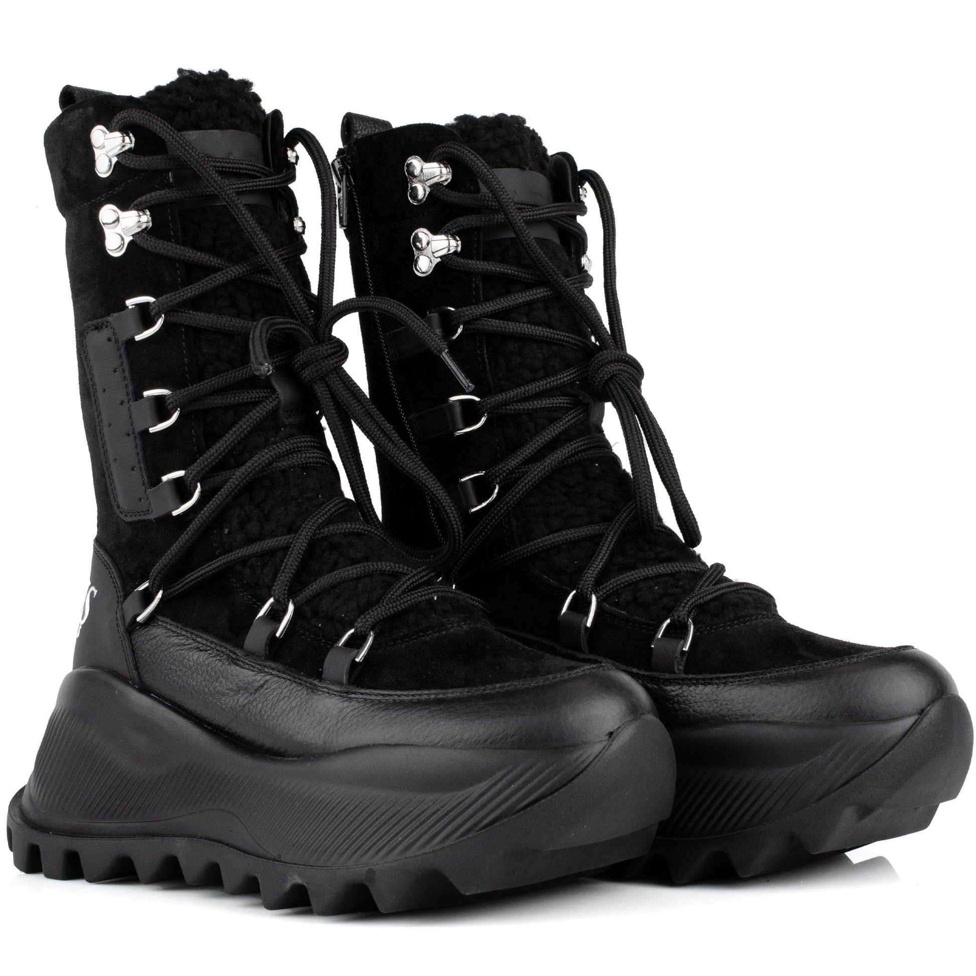 DARIS ДАМСКИ ОБУВКИ Дамски кожени спортни боти в черно w635