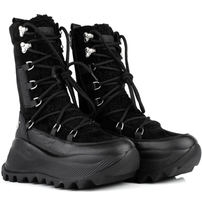 DARIS ДАМСКИ ОБУВКИ Дамски кожени спортни боти в черно w635