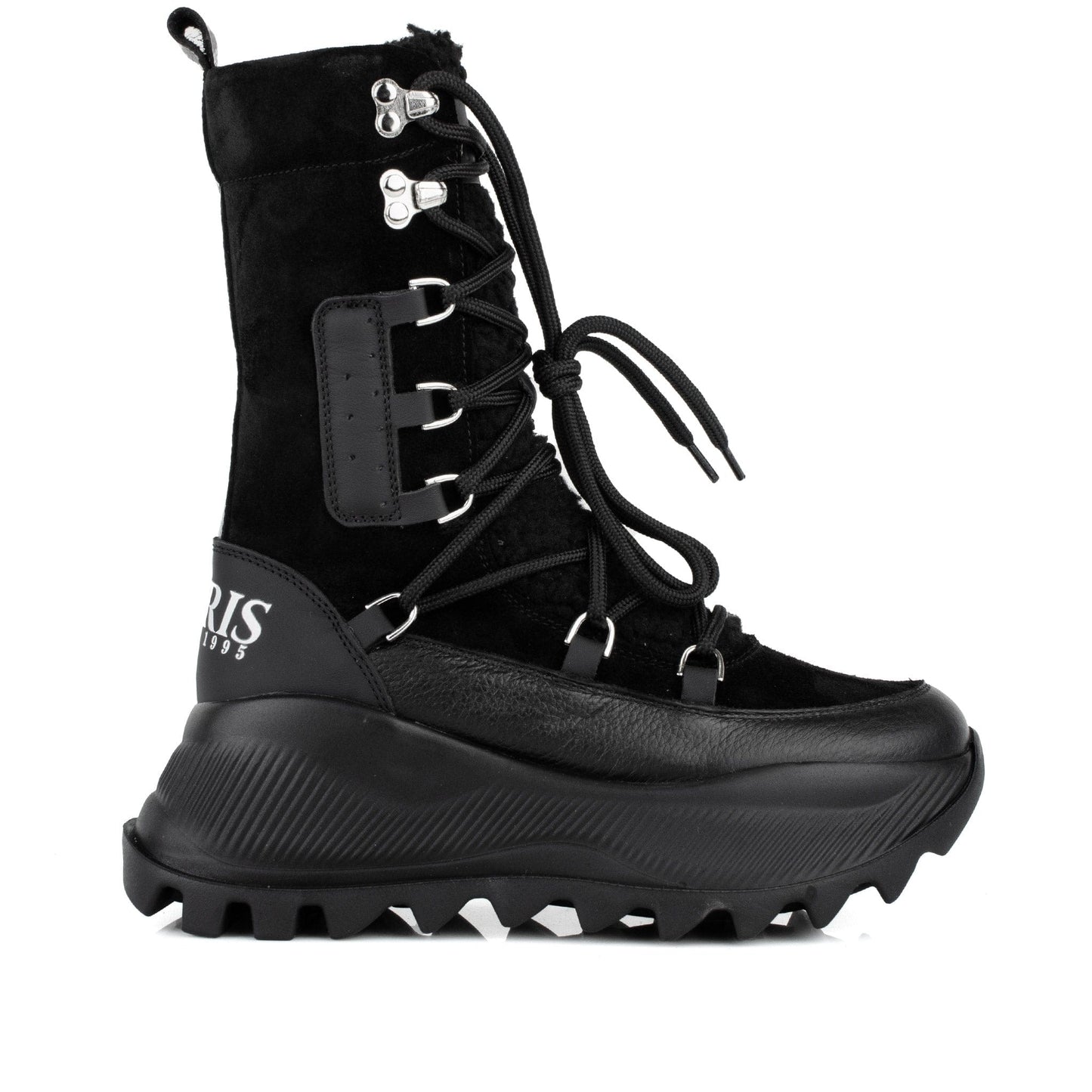 DARIS ДАМСКИ ОБУВКИ Дамски кожени спортни боти в черно w635