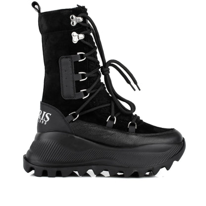 DARIS ДАМСКИ ОБУВКИ Дамски кожени спортни боти в черно w635