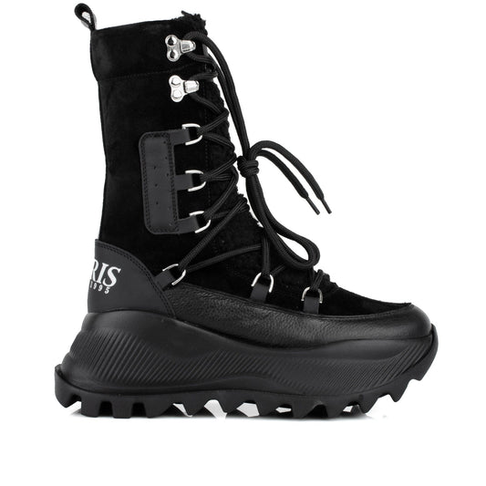 DARIS ДАМСКИ ОБУВКИ Дамски кожени спортни боти в черно w635