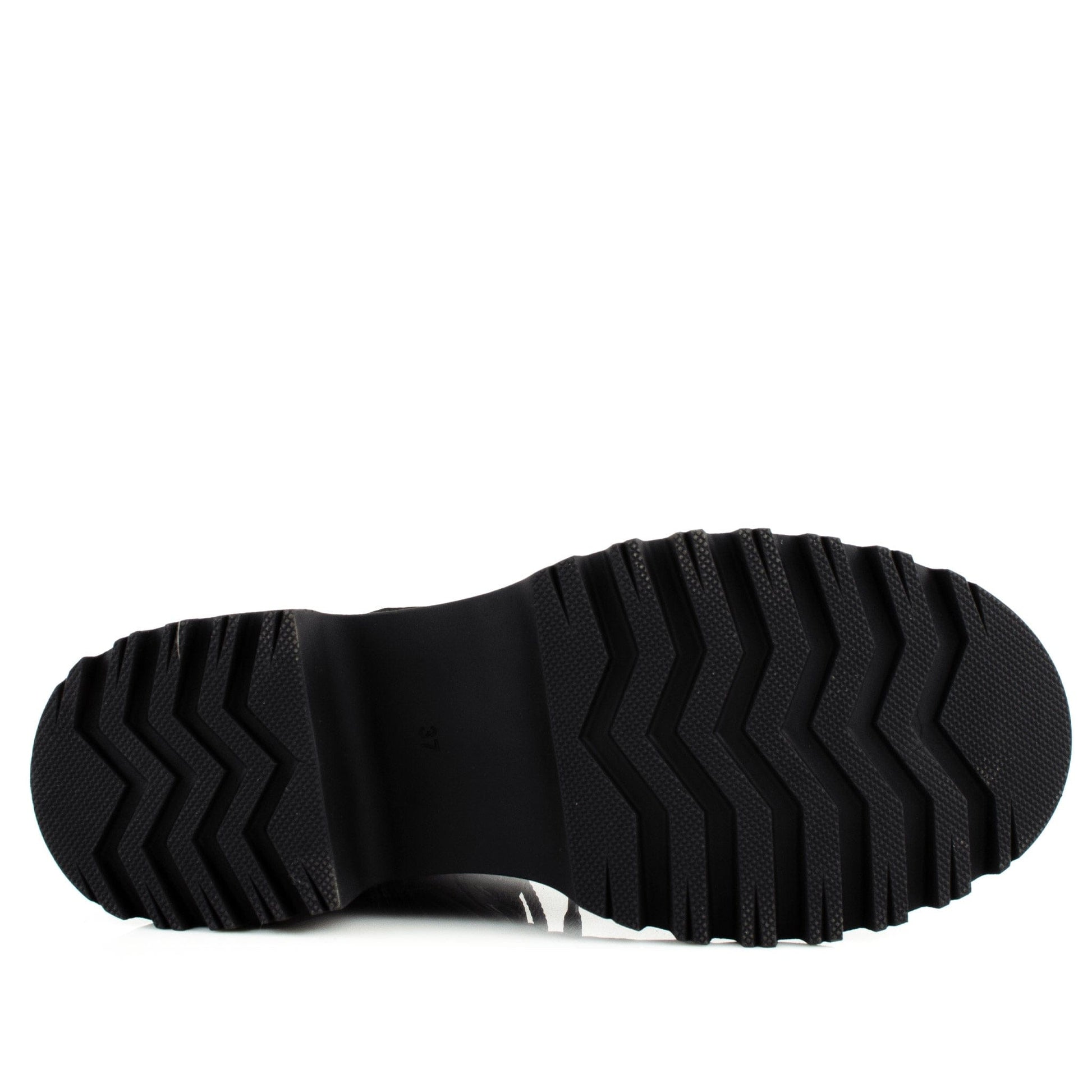 DARIS ДАМСКИ ОБУВКИ Дамски кожени боти с цип и връзки в черно w638