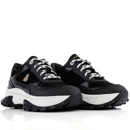 DARIS ДАМСКИ ОБУВКИ Дамски кожени сникърси в черно и бяло w645